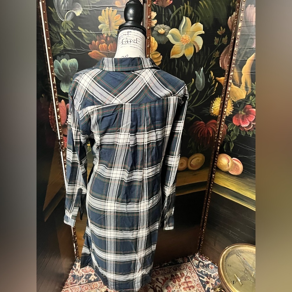 Tommy Hilfiger Green and white Plaid Shirt dress (MB1) - Picture 16 of 17